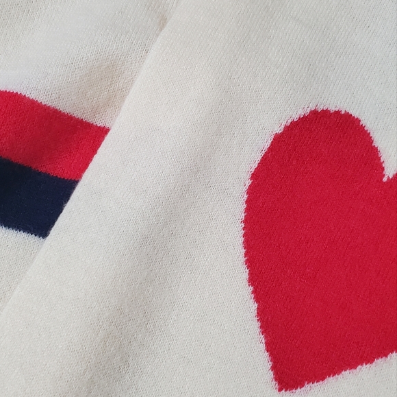 NWOT Sundry Stripes Heart Crewneck Sweater Wool-Cashmere Blend Size M - Picture 9 of 16